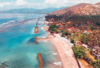 Penampakan tempat wisata Pantai V=Candidasa, Bali. Foto: Tangkapan layar youtube Ngurah Surya Kusuma