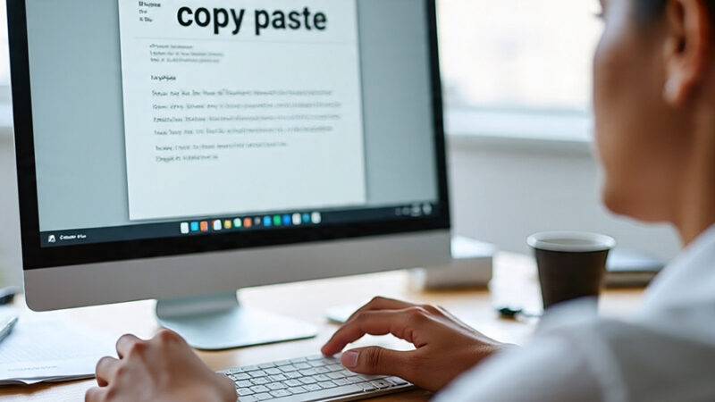 Ilustrasi Copy Paste pada komputer. Foto: Meta AI 
