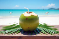 Penampakan kelapa muda yang siap diminum. Foto: Meta AI 