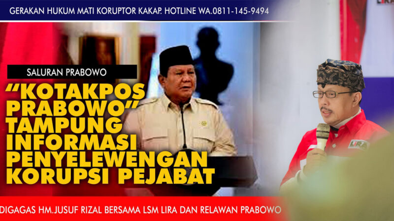 Lira dan Relawan Prabowo buka kotak pos tampung laporan korupsi Foto: suarabhinneka.id