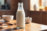 Penampakan susu kedelai yang dikemas botol. Foto: Meta AI 