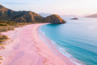Ilustrasi: Pantai Pink Nusa Tenggara Timur, salah satu pantai terindah di Indonesia.   Foto: Cici AI