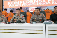 Kapolres Probolinggo Kota , AKBP Rico Yumasri, S.I.K., M.I.K, saat konferensi pers, Kamis, 31 Juli 2025, Foto: suarabhinneka.id siang