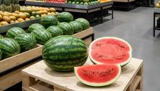 Penampakan buah semangka yang banyak manfaatnya. Foto: Gemini AI